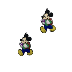 Aplique/Pingente Mickey Mouse Escolar Corpinho Emborrachado - 2 unidades