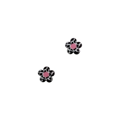 Aplique Flor Redondinha Animal Print Vaca Plano Acrílico (2cm) - 2 unidades