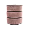 Fita De Juta Metalizada Rosa Com Dourado 25mm