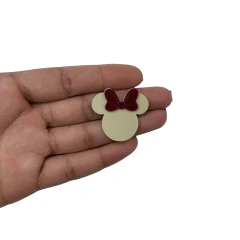 Aplique Minnie Laço Bordô Acrílico - 2 unidades - comprar online