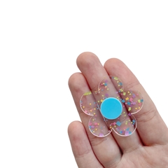 Aplique Flor Transparente Azul Claro Acrílico G - 2 unidades - comprar online