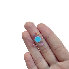 Aplique Flor Transparente Azul Claro Acrílico P - 4 unidades - comprar online