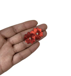 Aplique Flor Acetinada Miolo de Strass - 2 unidades - loja online
