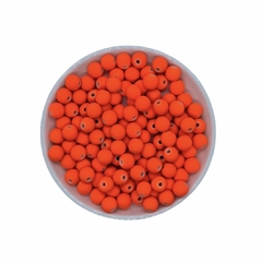 Miçanga Bolinha Emborrachada Laranja Neon