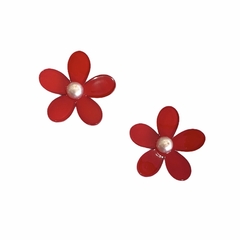 Aplique Flor Acrílico Meia Pérola Bordô