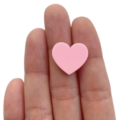 Aplique Coração Acrílico Rosa Claro (2cm) - 5 unidades - comprar online