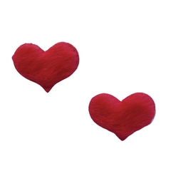 Aplique Coração Pelinhos Pequeno Vermelho (3cm) 