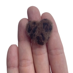 Aplique Chaton Coração Pelinho Leopardo Marrom (25mm) - 2 unidades - comprar online