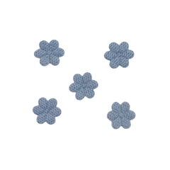 Aplique Florzinha Estilo Tricot Azul
