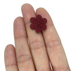 Aplique Florzinha Estilo Tricot Bordô - 10 unidades - comprar online