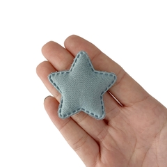 Aplique Estrela Tecido Lisa Cinza Costurinha - 2 unidades - comprar online