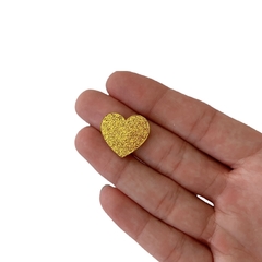 Aplique Coração Acrílico Plano Glitter Misto (2cm) - 4 unidades - comprar online
