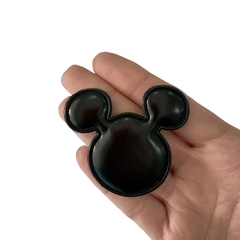 Aplique Mickey Preto Couro Eco - 2 unidades - comprar online
