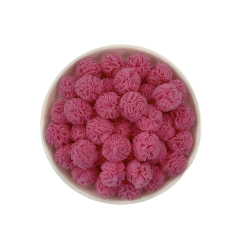 Pompom Malha Telinha Rosa Médio