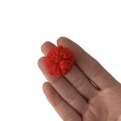 Pompom Malha Telinha Vermelho (2.5cm) - 5 unidades na internet