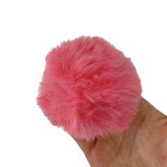 Pompom Pelinho Liso G Rosa Chiclete (7cm) - 2 unidades - comprar online