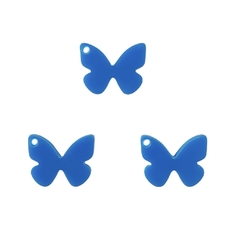 Pingente Borboleta Plano Liso Azul