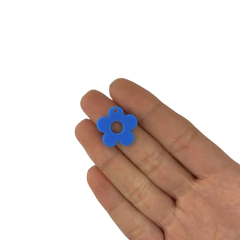 Pingente Flor Plano Liso Azul - 5 unidades - comprar online