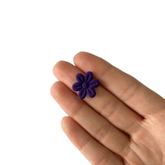 Aplique Florzinha Tecido Roxo - 10 unidades - comprar online