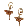 Aplique Bailarina Strass com Pedra Laranja Escuro (5.7cm)