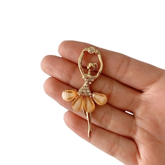 Aplique Bailarina Strass com Pedra Laranja Claro (5.7cm) - 2 unidades - comprar online