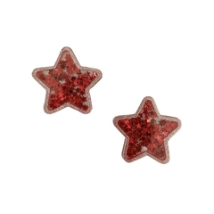 Aplique Estrela Acrílico com Estrelas Vermelhas