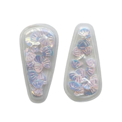 Aplique Plástico para Tic Tac com Conchas Branco Furtacor