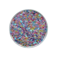 Aplique Confete Coração Vazado Colorido Holográfico (4mm)