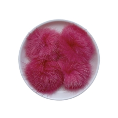 Aplique Pompom Pelinho Médio Metade Pink (4.5cm) 