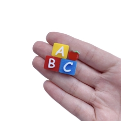 Aplique Bloquinhos Maçã Abc Acrílico - 2 unidades - comprar online