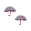 Aplique Guarda Chuva Lilás Com Corações