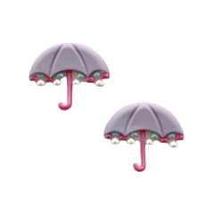 Aplique Guarda Chuva Lilás Com Corações