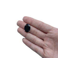 Aplique Pedra Oval Preta Gigante (18mm) - 10 Unidades - comprar online