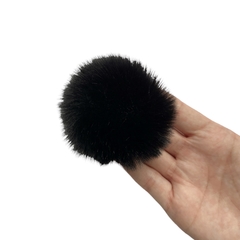 Pompom Pelinho Liso Preto (6cm) - 2 unidades - comprar online