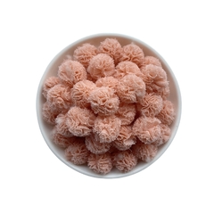 Pompom Malha Telinha Coral Claro