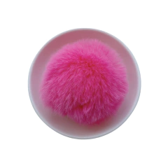 Pompom Pelinho Liso G Rosa Neon