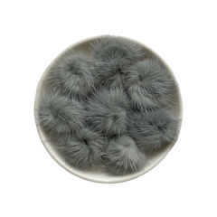 Aplique Pompom Pelinho Pequeno Metade Cinza