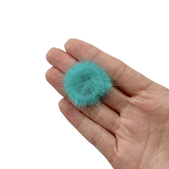 Aplique Pompom Pelinho Pequeno Metade Tiffany (2.5cm) - 2 unidades na internet