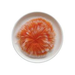 Pompom Pelinho Mesclado Grande (Metade) Laranja