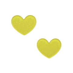 Aplique Coração Plano Brilho Amarelo