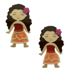 Aplique Princesa Moana Grande Curvada Acrílico