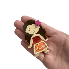 Aplique Princesa Moana Grande Curvada Acrílico - 2 unidades - comprar online