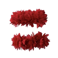 Aplique Flor Tripla Voal Vermelha