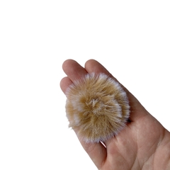 Pompom Pelinho Mesclado Médio (Metade) Bege - 2 unidades - comprar online