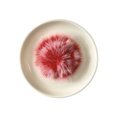 Pompom Pelinho Metade Mesclado Vermelho e Branco