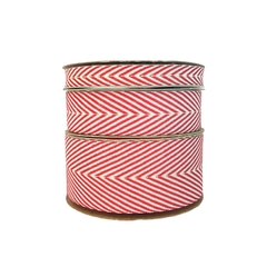 Fita Sinimbu Chevron Pesponto Metálico Vermelha
