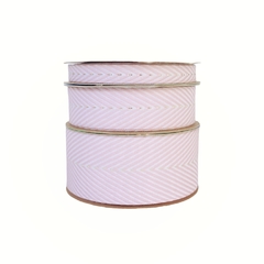 Fita Sinimbu Chevron Pesponto Metálico Rosa
