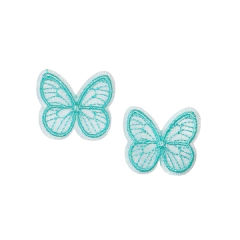 Aplique Borboleta Bordada em Voal - 2 unidades - ApliqueMe | Apliques incríveis para seu artesanato!