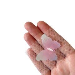 Fita Tule Borboleta Azul e Rosa (50mm) - 3 metros - comprar online