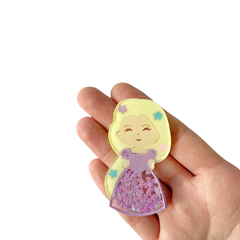Aplique Princesa Rapunzel Grande Curvada - 2 unidades - ApliqueMe | Apliques incríveis para seu artesanato!